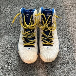 Under Armour Kids Basketball Shoes - White and Blue